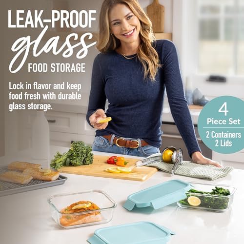 Leak proof glass storage four piece set — photo 3