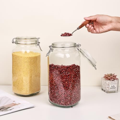 Three Pack Large Glass Jars with Clamp Lids — photo 3