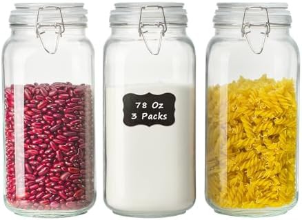 Large clear glass pantry storage jars