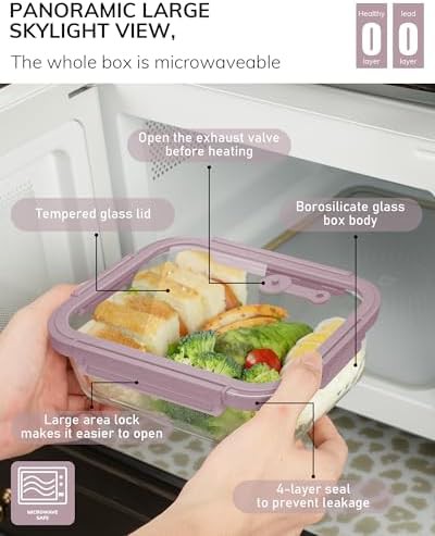 Pink glass meal prep containers with tempered lids — photo 5