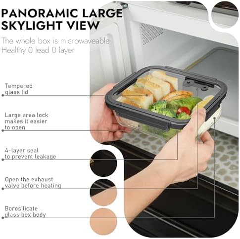 Gray glass containers with tempered glass lids — photo 5