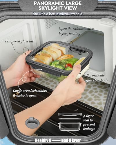 Multi-size gray glass containers with tempered lids — photo 5