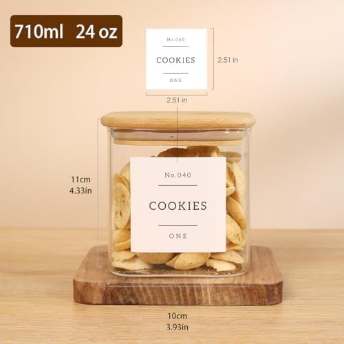 Square glass pantry jars with labels — photo 3