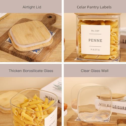 Square glass pantry jars with labels — photo 4