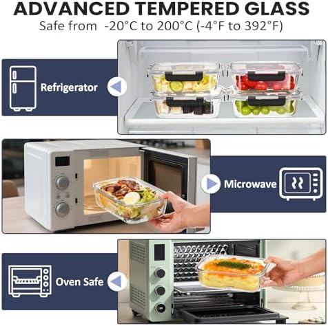 Four pack of airtight glass food containers — photo 3