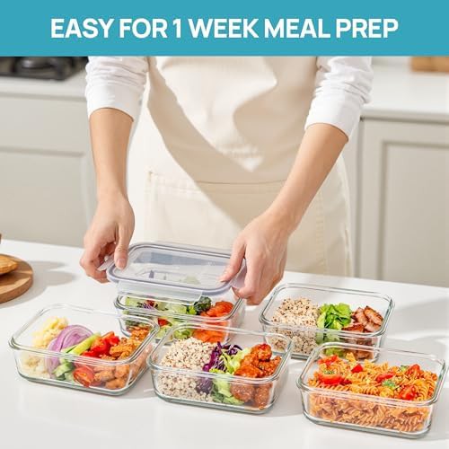 Grey glass meal prep containers 30 oz — photo 3