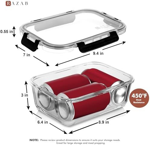 Deep rectangular glass meal prep pair 63 oz — photo 4
