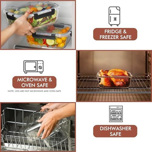 Deep rectangular glass meal prep pair 63 oz — photo 5