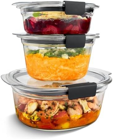 Round glass leak proof meal prep set