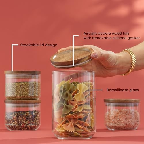 Holden glass canisters with acacia lids — photo 4