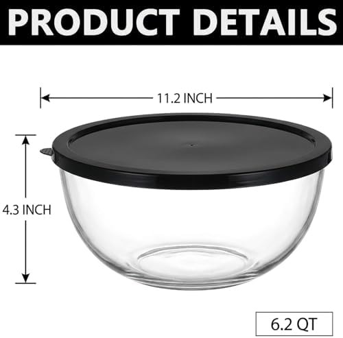 Large glass sourdough proofing bowl with lid — photo 3