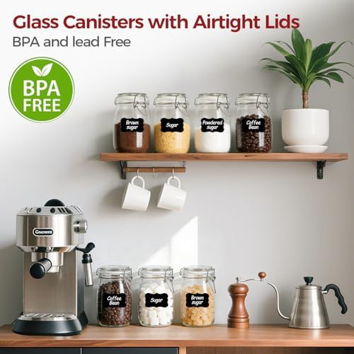 Round glass pantry jars with airtight lids — photo 4