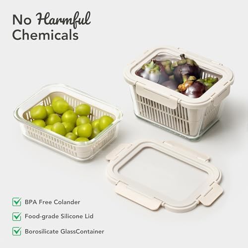 Glass produce containers with flexible silicone lids — photo 4