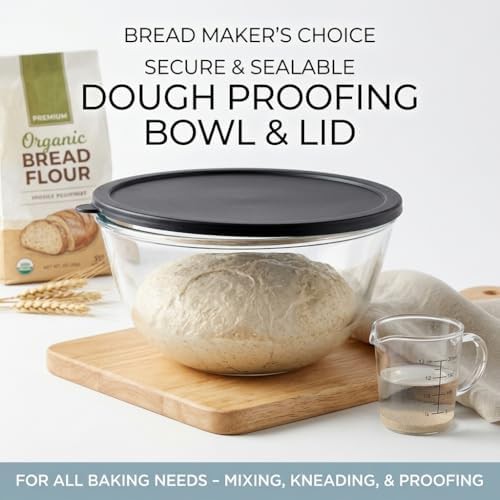Large glass mixing bowl with airtight lid — photo 4