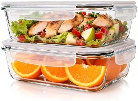 Large airtight glass containers for baking