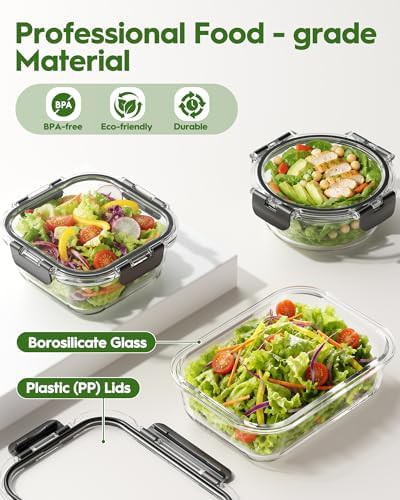 Round glass storage containers forty piece set — photo 4