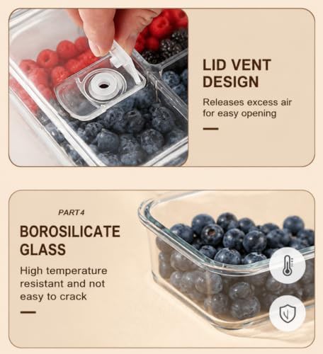 Glass berry containers with removable colanders — photo 5