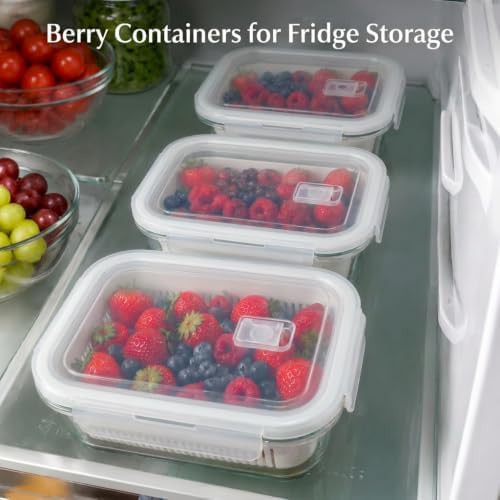 White vented glass produce storage set — photo 4